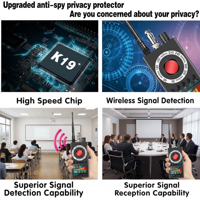 K19 RF detector magnetic probe for finding wired hidden cameras in classrooms and offices